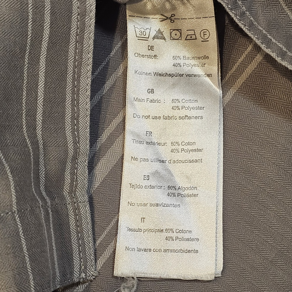 Mammut #1030 - 0230 Mens SS Button Front Gray Striped Lightweight Size L - Picture 9 of 16